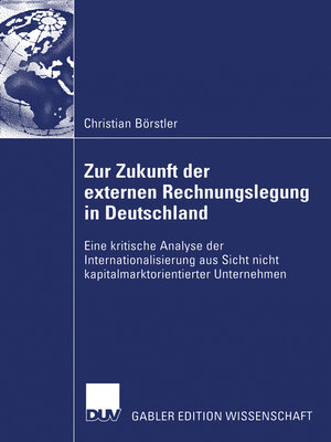 cover image of Zur Zukunft der externen Rechnungslegung in Deutschland